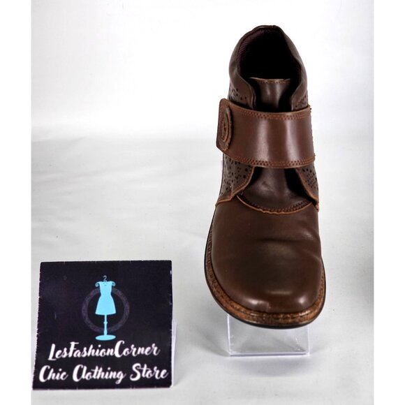 Spring Step Women's Brown Leather Souzala Cutout Strap Ankle Boots Sz 8.5 343 - Picture 15 of 16